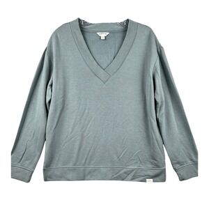 Orvis Classic Collection Womens Small Sage Green V-Neck Long Sleeve Pullover
